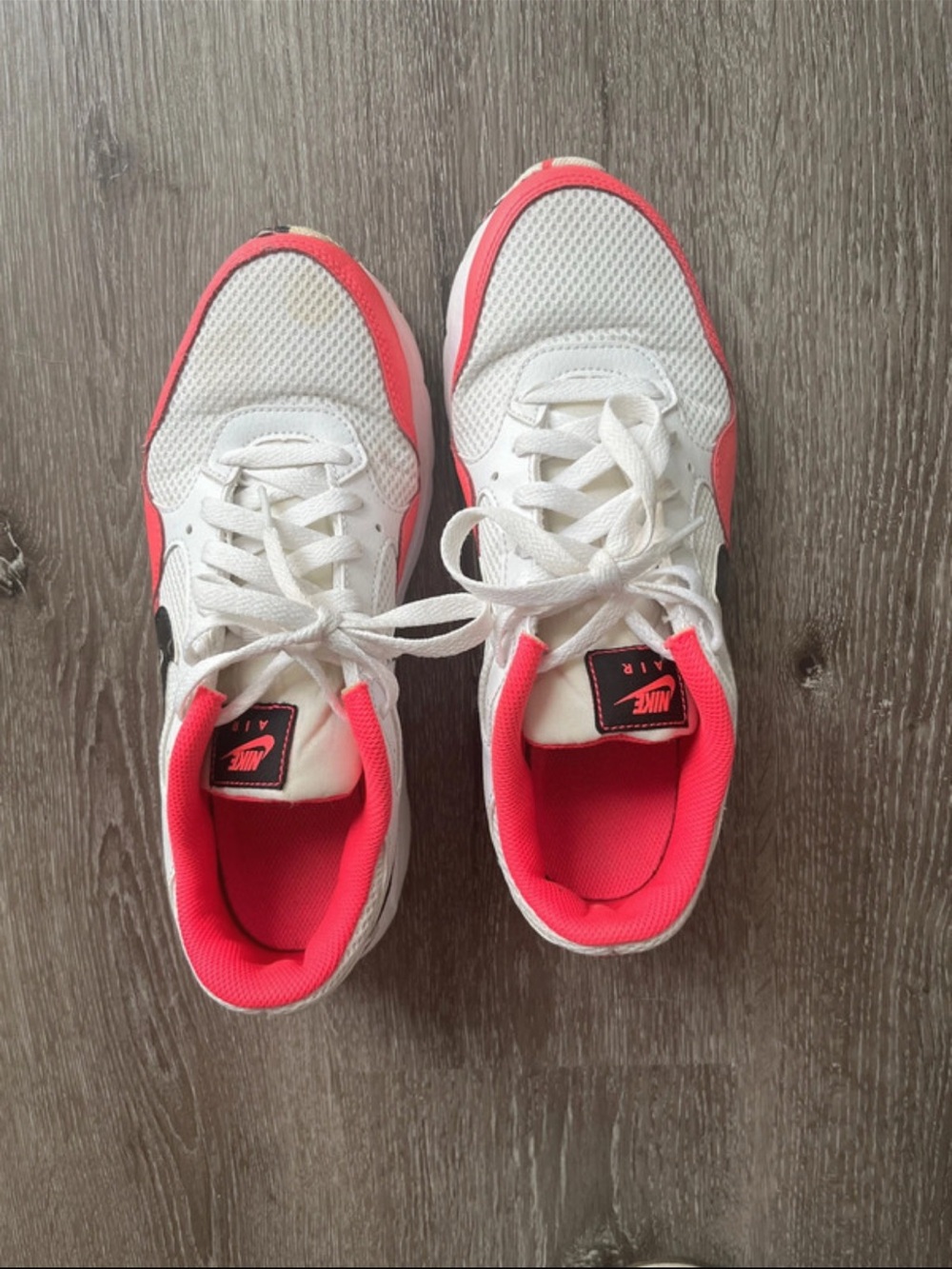 Nike Women's White & Hot Pink Sneakers with Black Swoosh